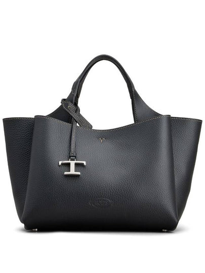 T Timeless Leather Small Tote Bag Black - TOD'S - BALAAN 2