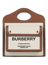 Mini Two-Tone Canvas And Leather Pocket Bag Natural Malt Brown - BURBERRY - BALAAN 2