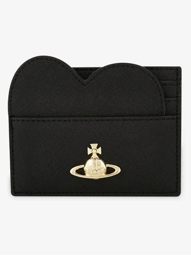 Logo Plaque Heart Card Wallet Black - VIVIENNE WESTWOOD - BALAAN 3