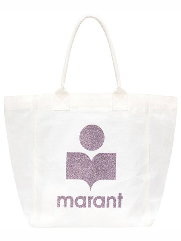 Women's Yenky Glitter Logo Tote Bag White - ISABEL MARANT - BALAAN 2