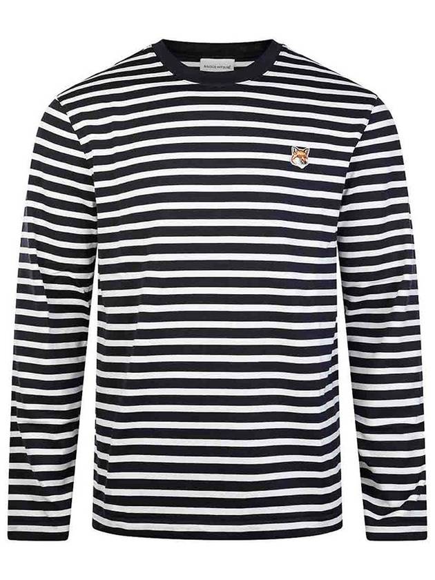 Fox Head Patch Regular Marin Long Sleeve T Shirt Navy Stripes - MAISON KITSUNE - BALAAN 2