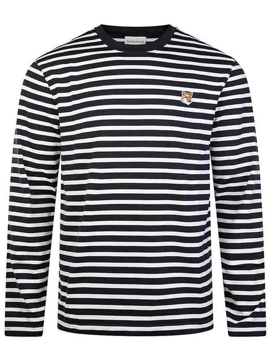 Fox Head Patch Regular Marin Long Sleeve T Shirt Navy Stripes - MAISON KITSUNE - BALAAN 2