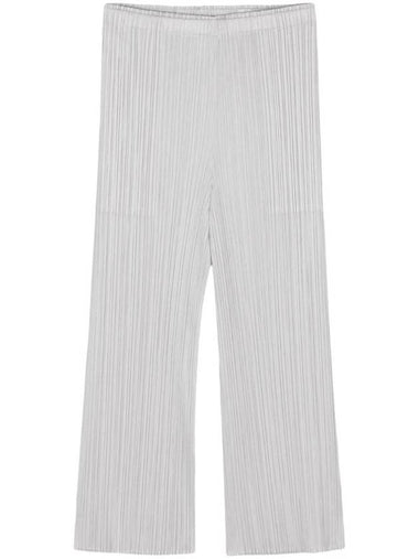 Pleated Basic Crop Pants Grey - ISSEY MIYAKE - BALAAN 1