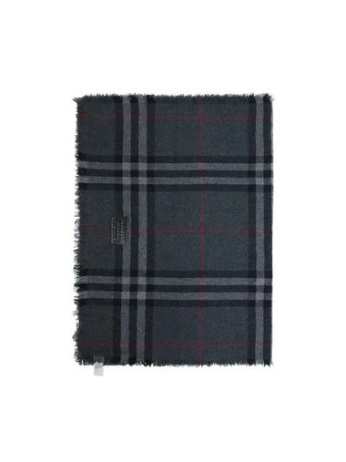 Check Scarf Cashmere Dark Grey - BURBERRY - BALAAN 1