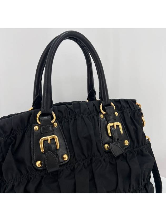 Tesuto Goffre Tote Bag Shoulder Black - PRADA - BALAAN 5