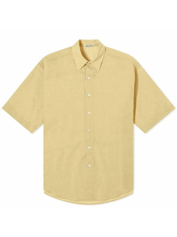 Hard Twist Short Sleeve Shirt Yellow - AURALEE - BALAAN 1