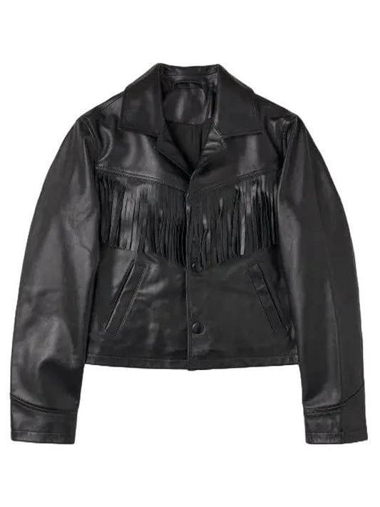 Biker Leather Jacket Black - AMI - BALAAN 1
