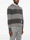 4 Bar Striped Cashmere Hoodie Grey - THOM BROWNE - BALAAN 4