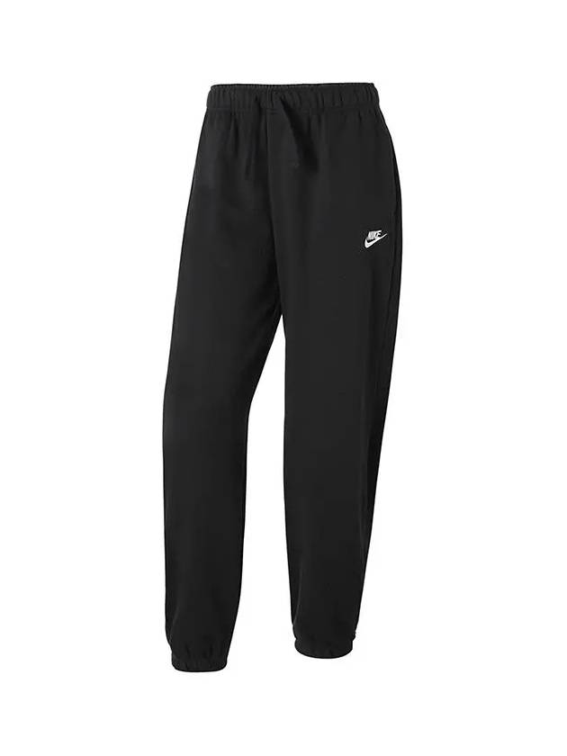 Club Fleece Mid-Rise Oversized Track Pants Black - NIKE - BALAAN 5