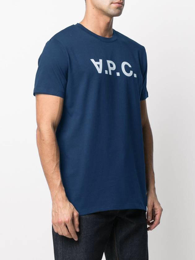 VPC Logo Printing Men's Short Sleeve TShirt Blue COBQX H26976 IAF - A.P.C. - BALAAN 3