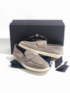 Triangle Logo Suede Loafers Grey - PRADA - BALAAN 7