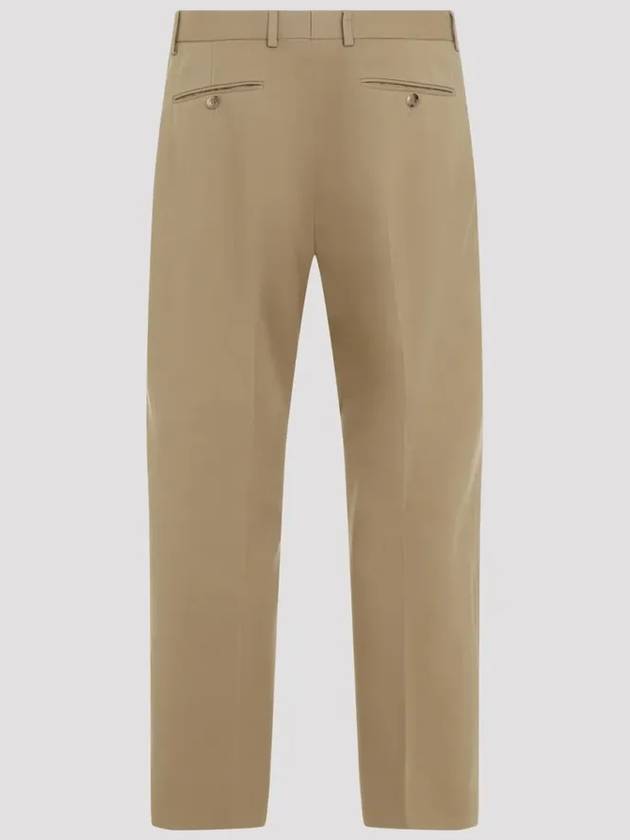 Gabardine Cotton Straight Pants Beige - GUCCI - BALAAN 3