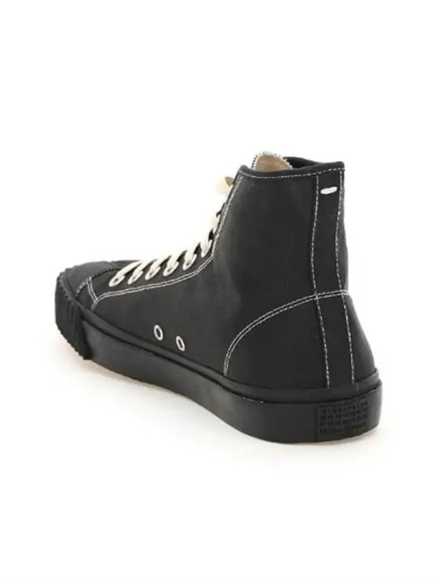 Tabi Cotton High Top Sneakers Black - MAISON MARGIELA - BALAAN 3