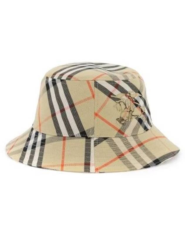 Check Cotton Blend Bucket Hat Beige - BURBERRY - BALAAN 3