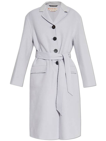 Marni Coat With Decorative Stitching, Women's, Grey - MARNI - BALAAN 1