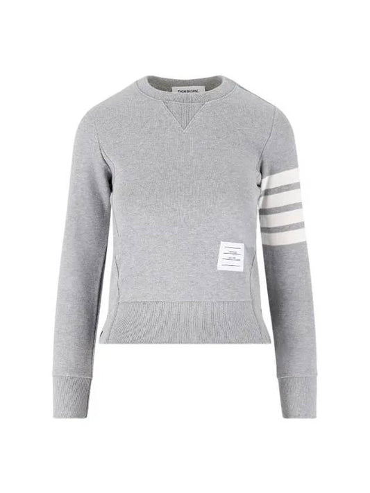 Engineered 4 Bar Stripe Loopback Jersey Knit Crewneck Sweatshirt Light Grey - THOM BROWNE - BALAAN 2