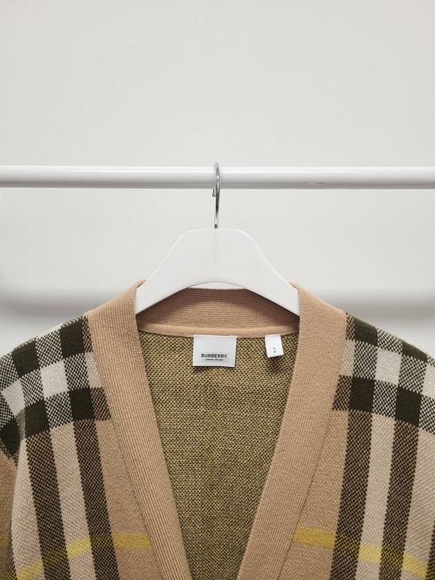 Beige Check Jacquard Cashmere Cardigan S - BURBERRY - BALAAN 2