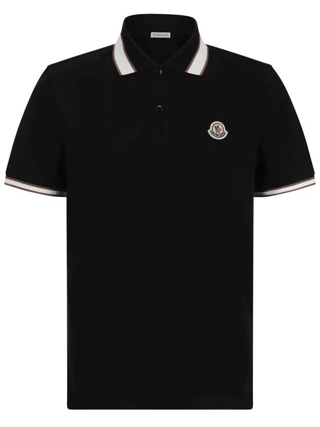 Logo Patch Polo T Shirt Black 8A000 18 89A16 999 - MONCLER - BALAAN 2