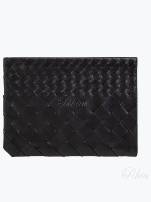 Intrecciato Clutch Bag Black - BOTTEGA VENETA - BALAAN 2