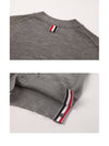 Sustainable Fine Merino Wool 4-Bar Relaxed Fit V-Neck Cardigan Light Grey - THOM BROWNE - BALAAN 8