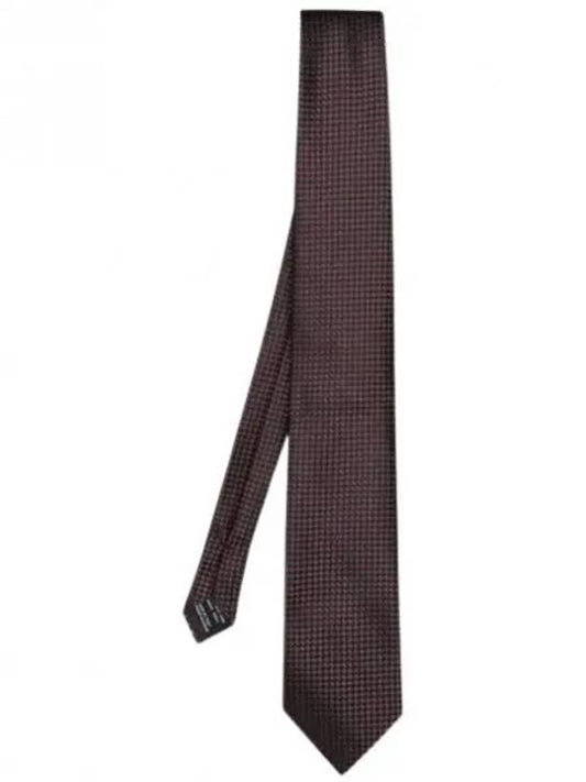 Jacquard Pattern Silk Necktie Brown - TOM FORD - BALAAN 2