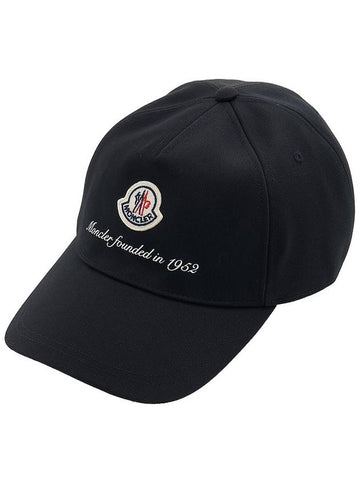 Unisex logo patch ball cap hat 3B00002 0U162 999 - MONCLER - BALAAN 1