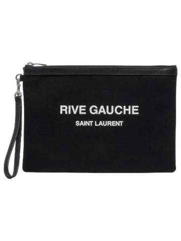 Rive Gauche Zipper Pouch Black Bag - SAINT LAURENT - BALAAN 1