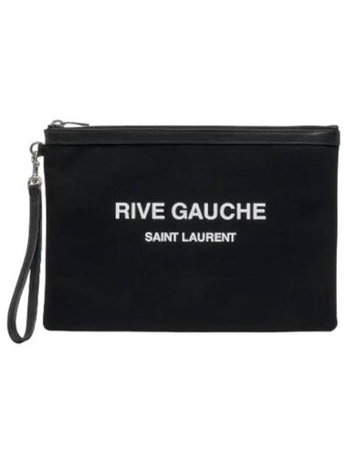 Rive Gauche Zipper Pouch Black - SAINT LAURENT - BALAAN 1