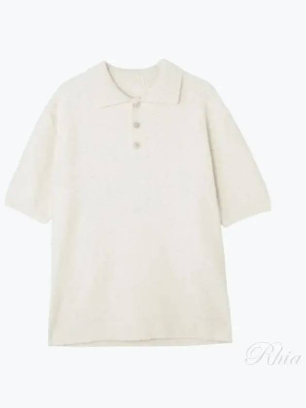 Nostalgic Boucle Knit Polo Shirt Off White - MAISON MARGIELA - BALAAN 2