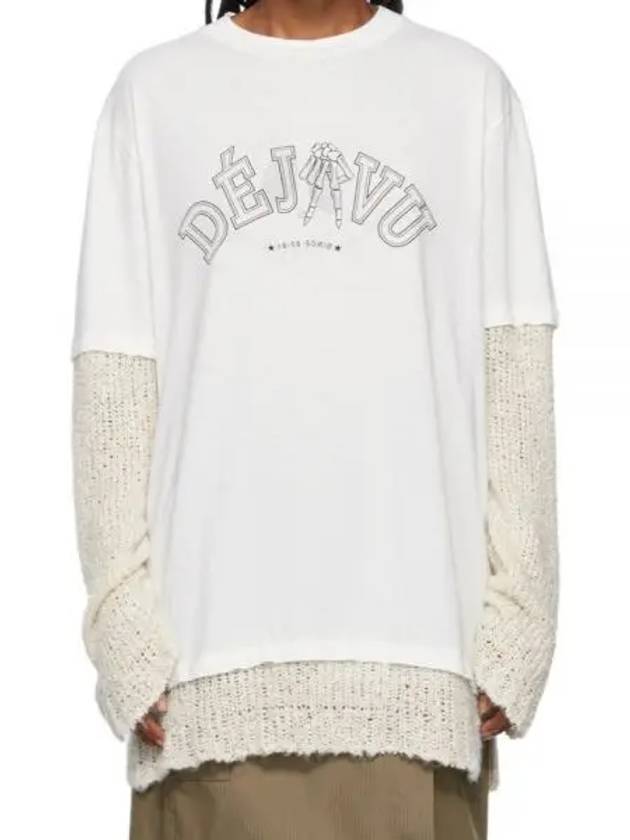 Deja Vu Print Layered Long Sleeve T-Shirt White - OUR LEGACY - BALAAN 2