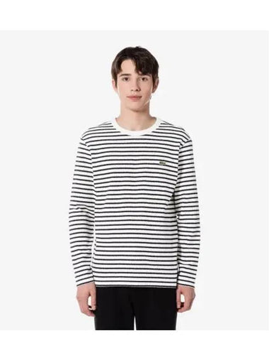 Men s Long Sleeve Striped T Shirt Black - LACOSTE - BALAAN 1