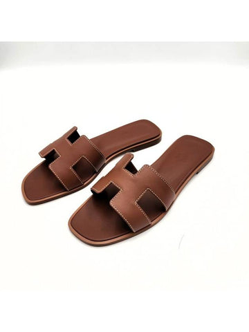 Slippers Oran Gold Sandals H021056Z - HERMES - BALAAN 1