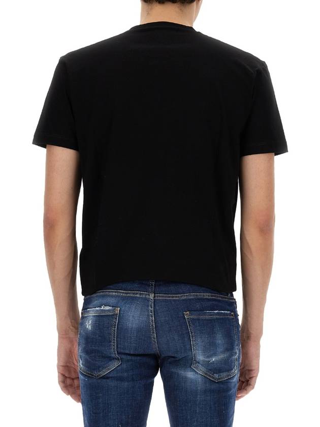 Men's Globetrotter Cool Short Sleeve T-Shirt Black - DSQUARED2 - BALAAN 4