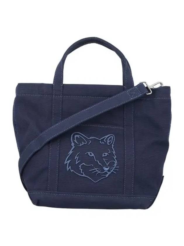 Fox Head Small Tote Bag Ink Blue - MAISON KITSUNE - BALAAN 2