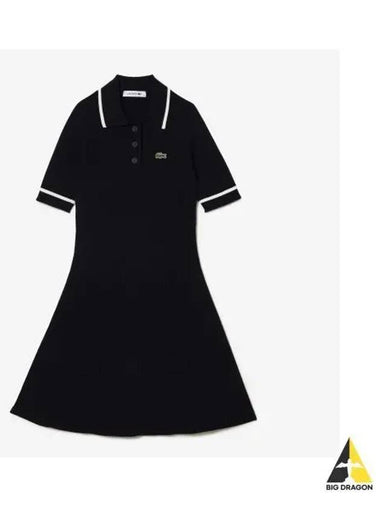 Women s Rib Tipping Polo Dress Navy - LACOSTE - BALAAN 1