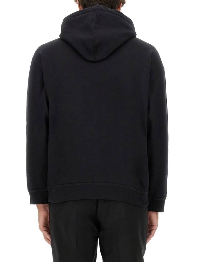 Logo Print Drawstring Hoodie Black - VALENTINO - BALAAN 4