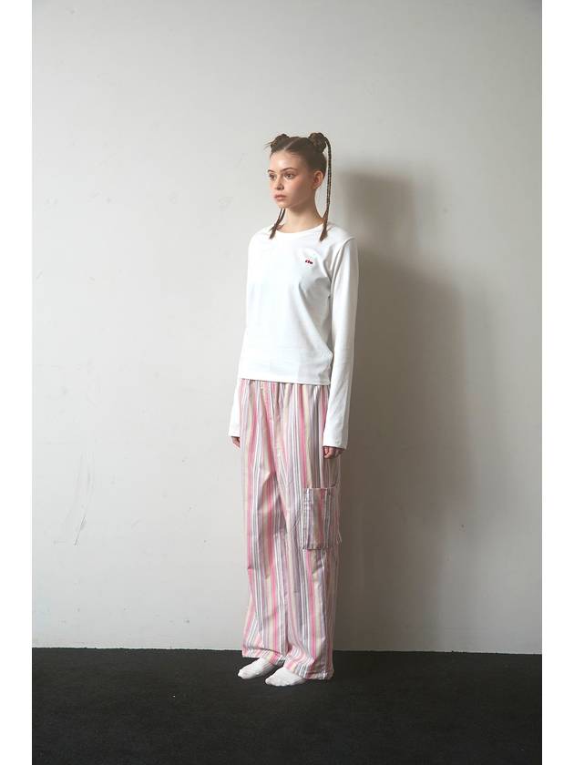 one pocket pants pink stripe - FOR THE WEATHER - BALAAN 3