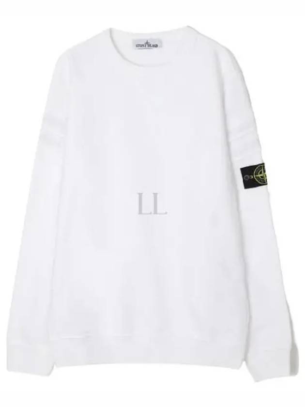 Men's Wappen Patch Cargo Pocket Sweatshirt White - STONE ISLAND - BALAAN 2