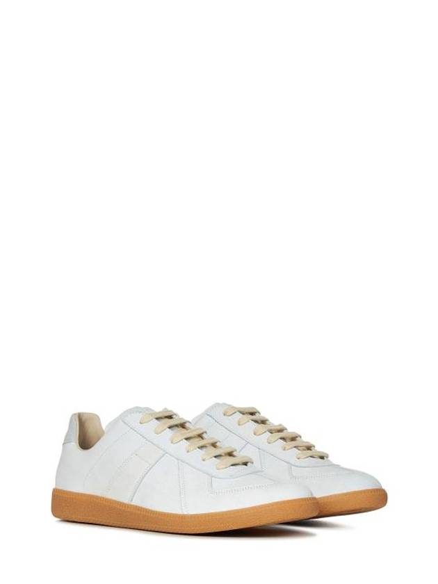 Replica Leather Low Top Sneakers Light Grey - MAISON MARGIELA - BALAAN 3