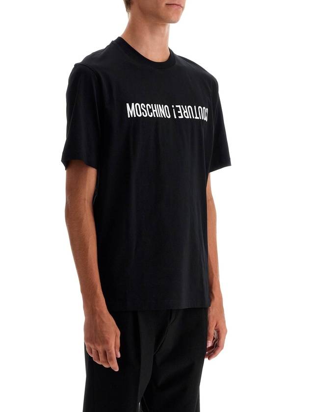 Logo print short sleeve t shirt black - MOSCHINO - BALAAN 3