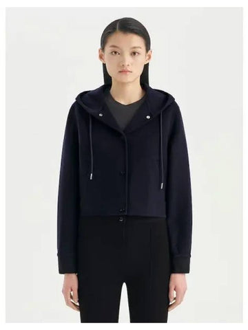 Women s Double Wool Cashmere Varsity Baseball Jumper Jacket Navy Domestic Product GM0023112328280 - THEORY - BALAAN 1