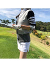 Color combination gray golf fashion luxury knit cardigan rounding look - LOLOALLOY - BALAAN 9