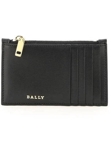 Landy Logo Zipper Card Wallet Black - BALLY - BALAAN 1