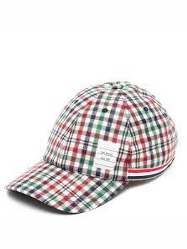 Logo Patch Stripe Check Wool Ball Cap - THOM BROWNE - BALAAN 2