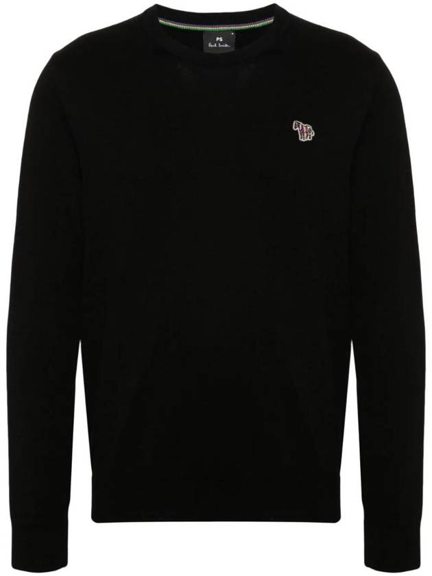 Zebra Motif Cotton Sweatshirt Black - PAUL SMITH - BALAAN 1