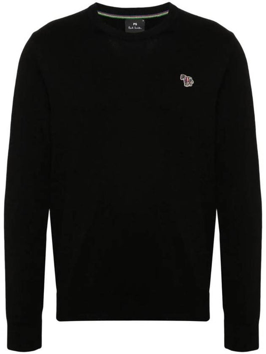 Zebra Motif Cotton Sweatshirt Black - PAUL SMITH - BALAAN 1