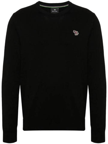 Zebra Motif Cotton Sweatshirt Black - PAUL SMITH - BALAAN 1