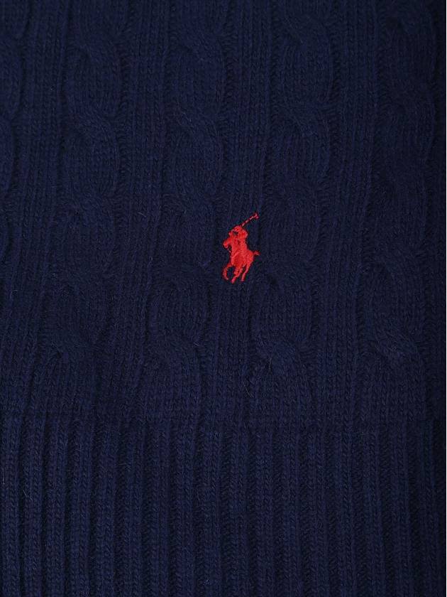 Cable Knit Muffler Navy - POLO RALPH LAUREN - BALAAN 3