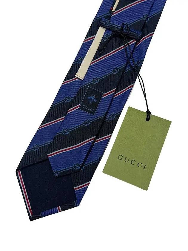 Interlocking Tie 499696 4B002 4074 Navy - GUCCI - BALAAN 5