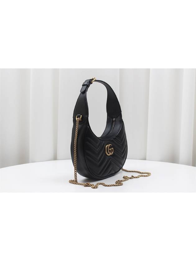 GG Marmont Half Moon Chain Mini Shoulder Bag Black 699514 - GUCCI - BALAAN 2